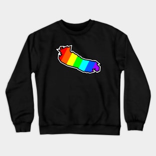 Gabriola Island Silhouette in Rainbow Pattern - Colourful Colours - Gabriola Island Crewneck Sweatshirt